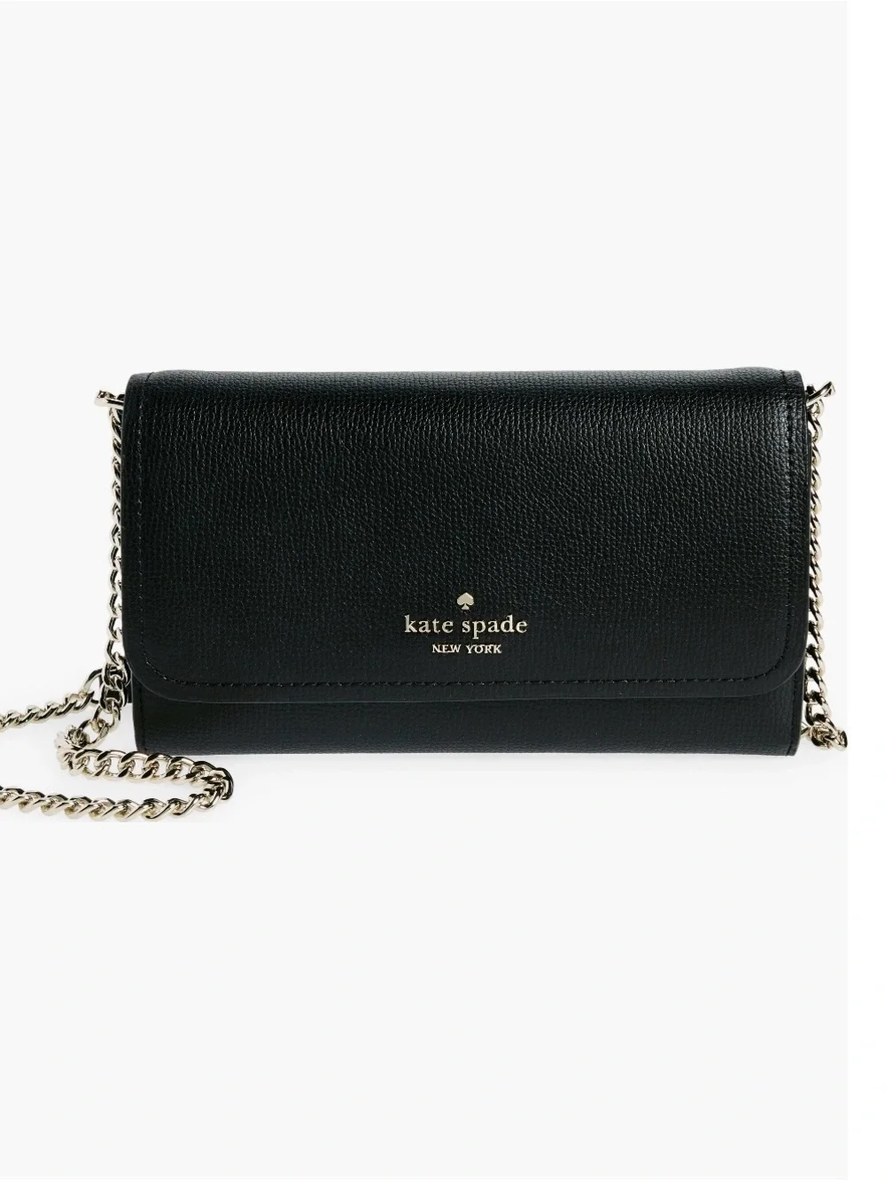✅NEW “Kate Spade New York” Black Leather Cameron Wallet Chain - Crossbody Wallet